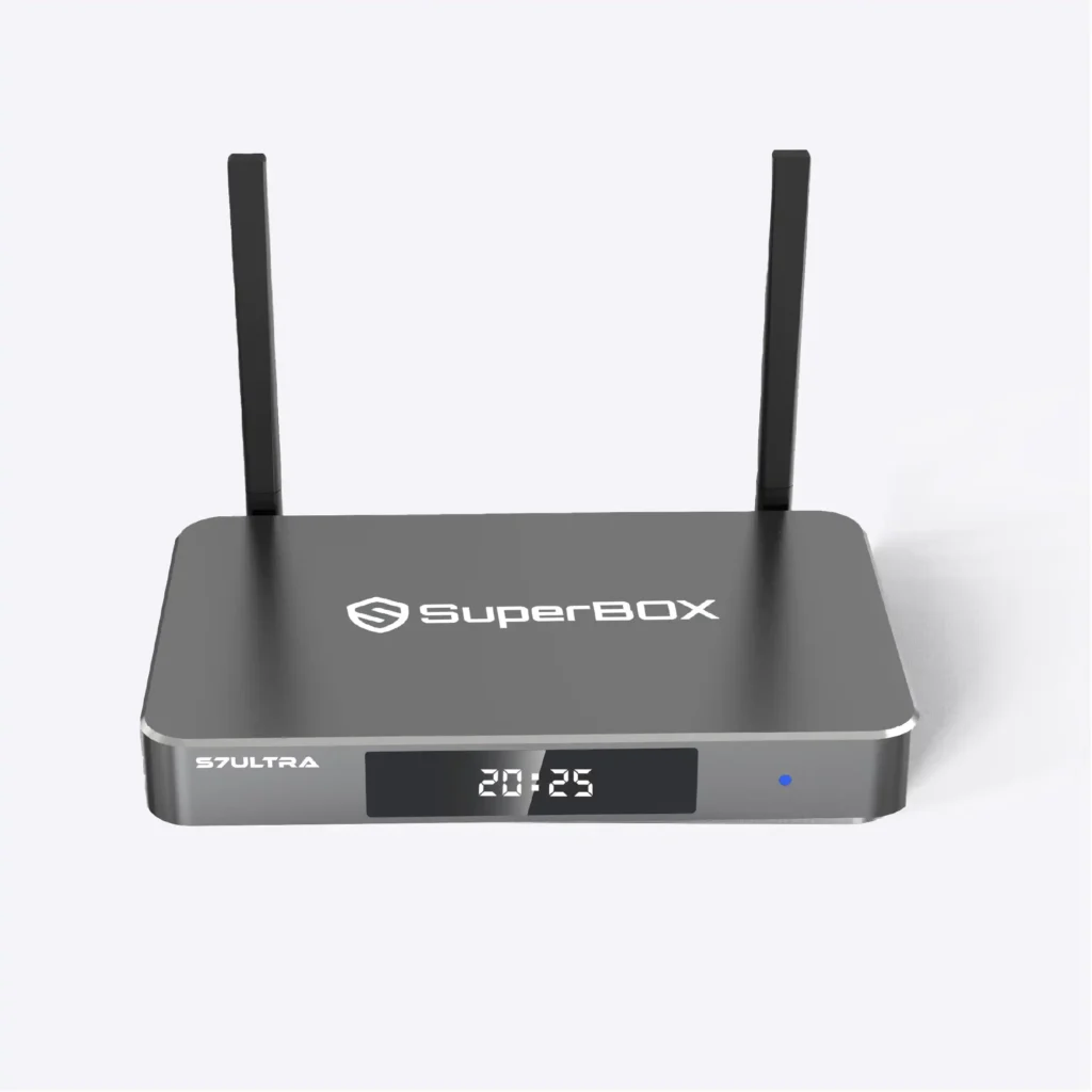SuperBox S7 Ultra 6K Android TV box with 128GB storage and WiFi 6